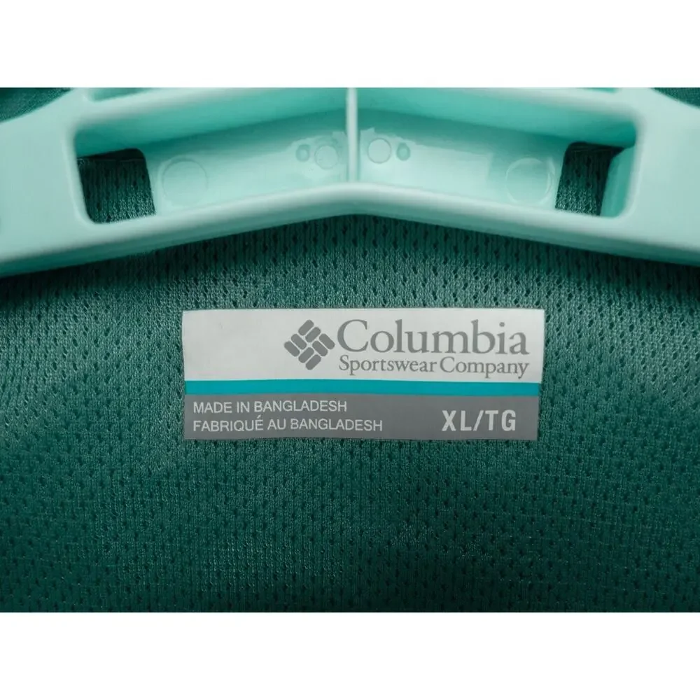 Columbia Shirt Mens XL Green Striped Short Sleeve Vented Omni Shade Outdoors - Picture 2 of 12